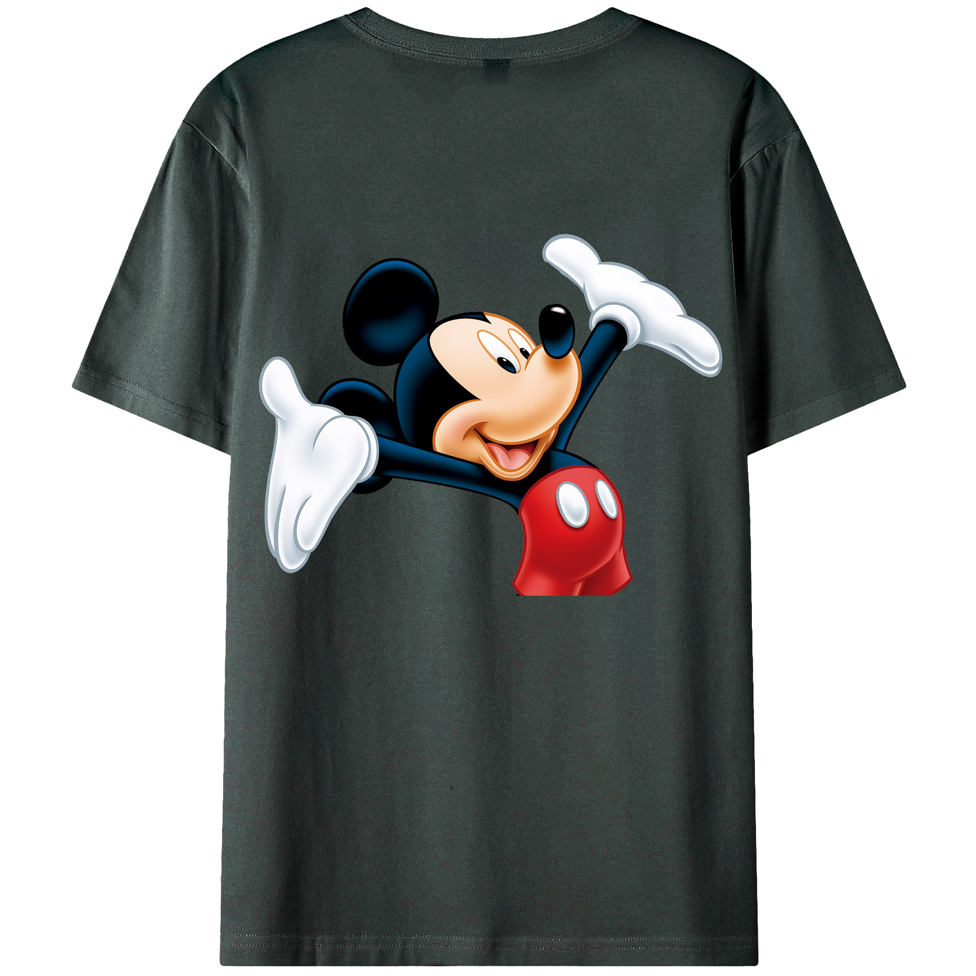 （画像用） ミッキーマウス Mickey Mouse 綿100％ メンズ半袖Tシャツ（バックプリント） 通気性